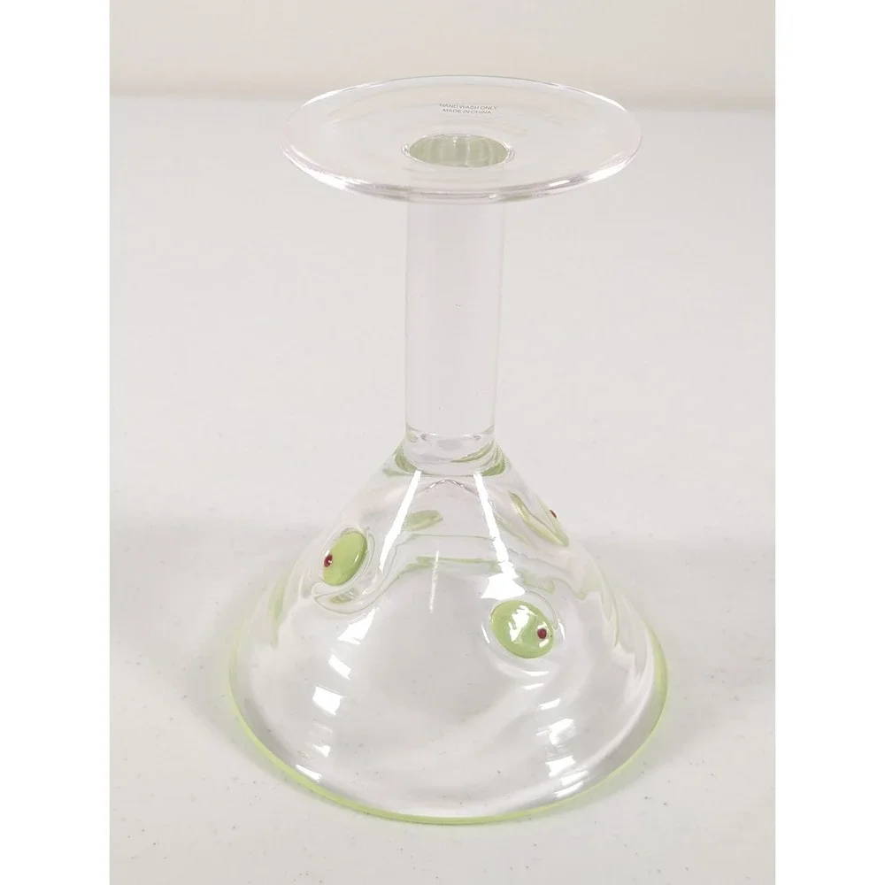 Anthropologie Dupe Green Olive Martini Glasses Cocktail Barware Home Bar Cart